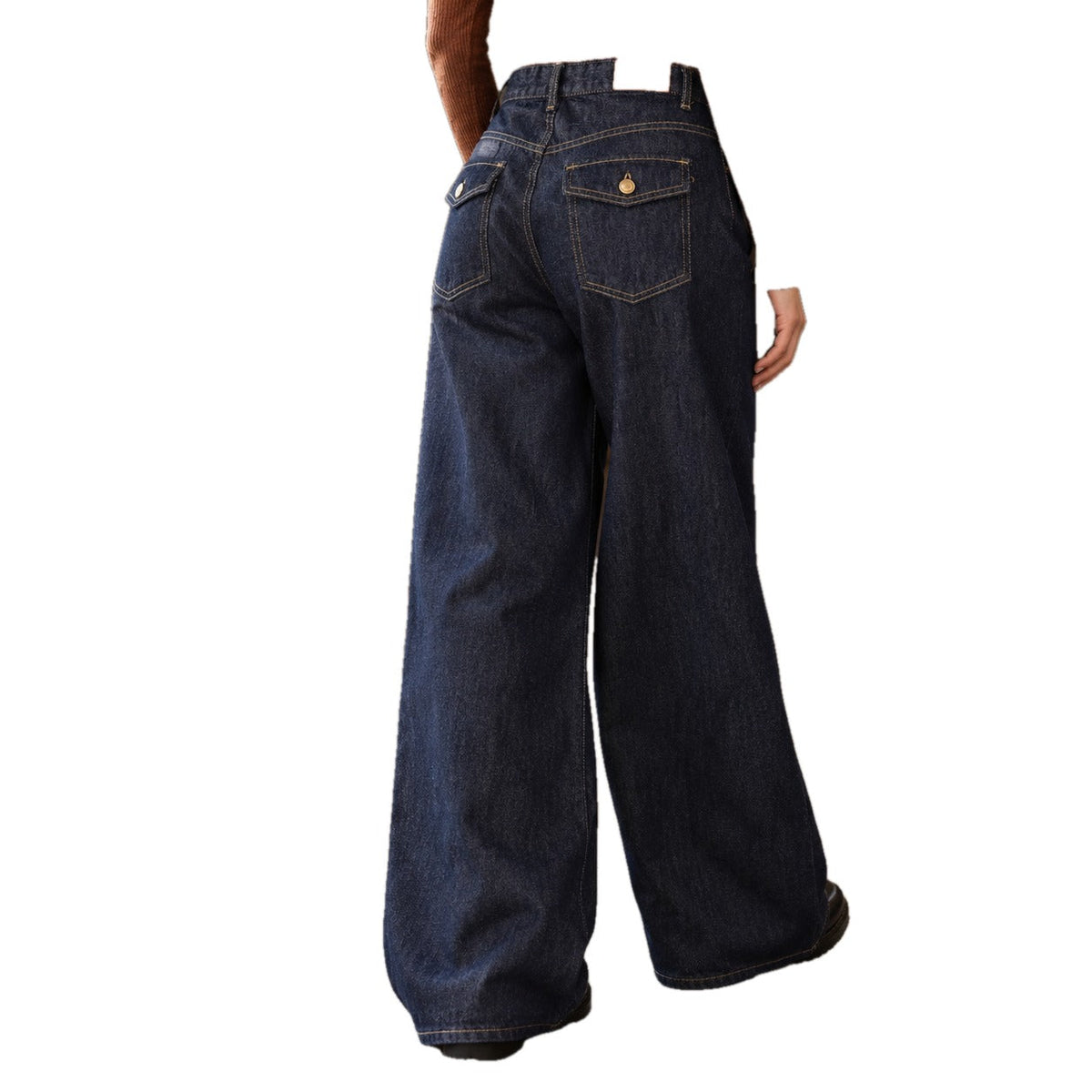 High Rise Wide Leg Dark Wash Jeans