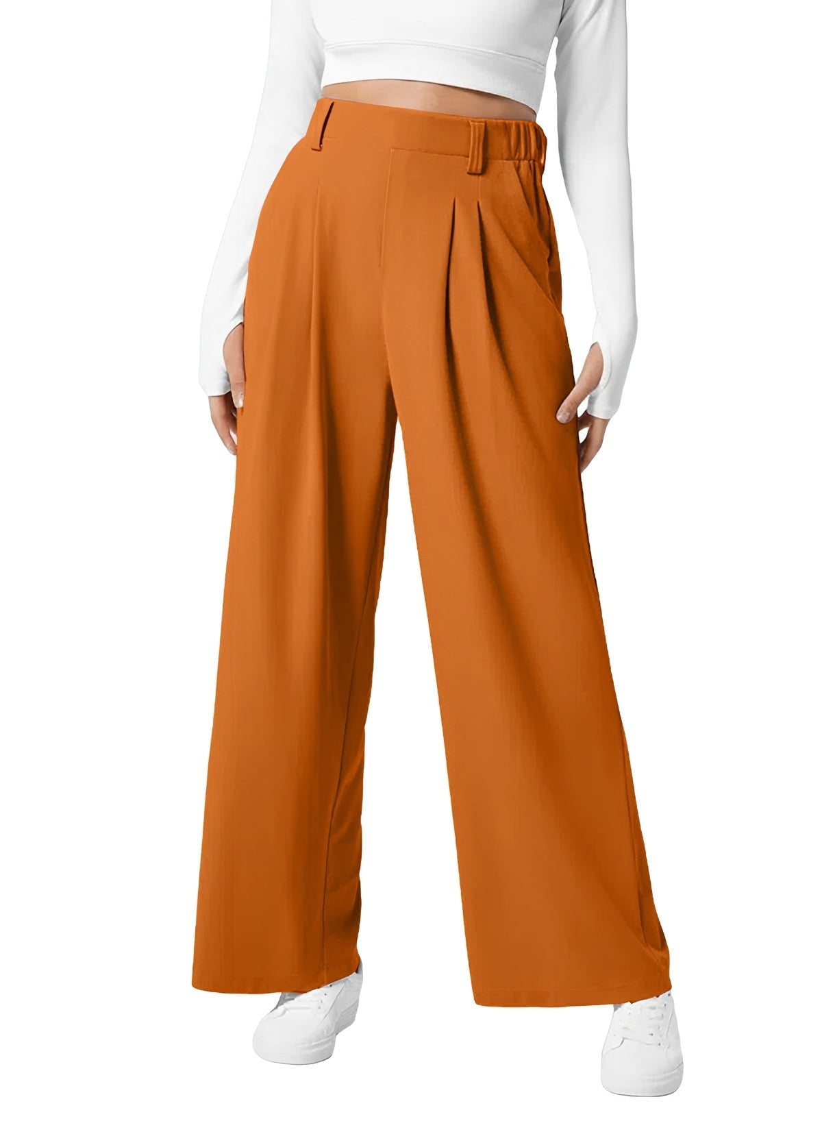 High Waist Pleated Wide Leg Pants