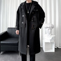 Long Wool Blend Hooded Duffle Coat Toggle Closure