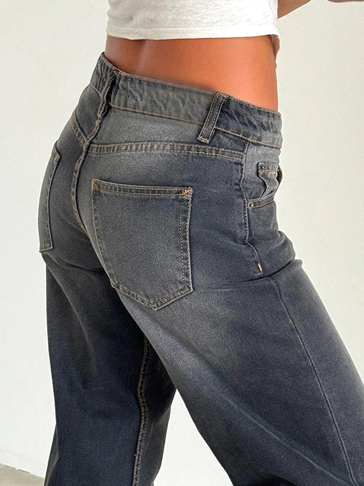 Low Rise Baggy Wide Leg Jeans