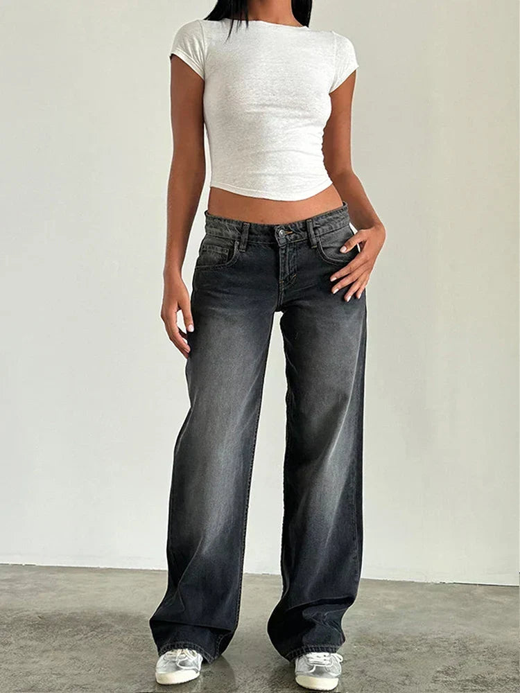 Low Rise Baggy Wide Leg Jeans