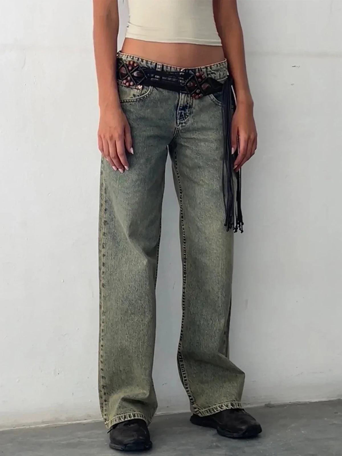 Low Rise Baggy Wide Leg Jeans
