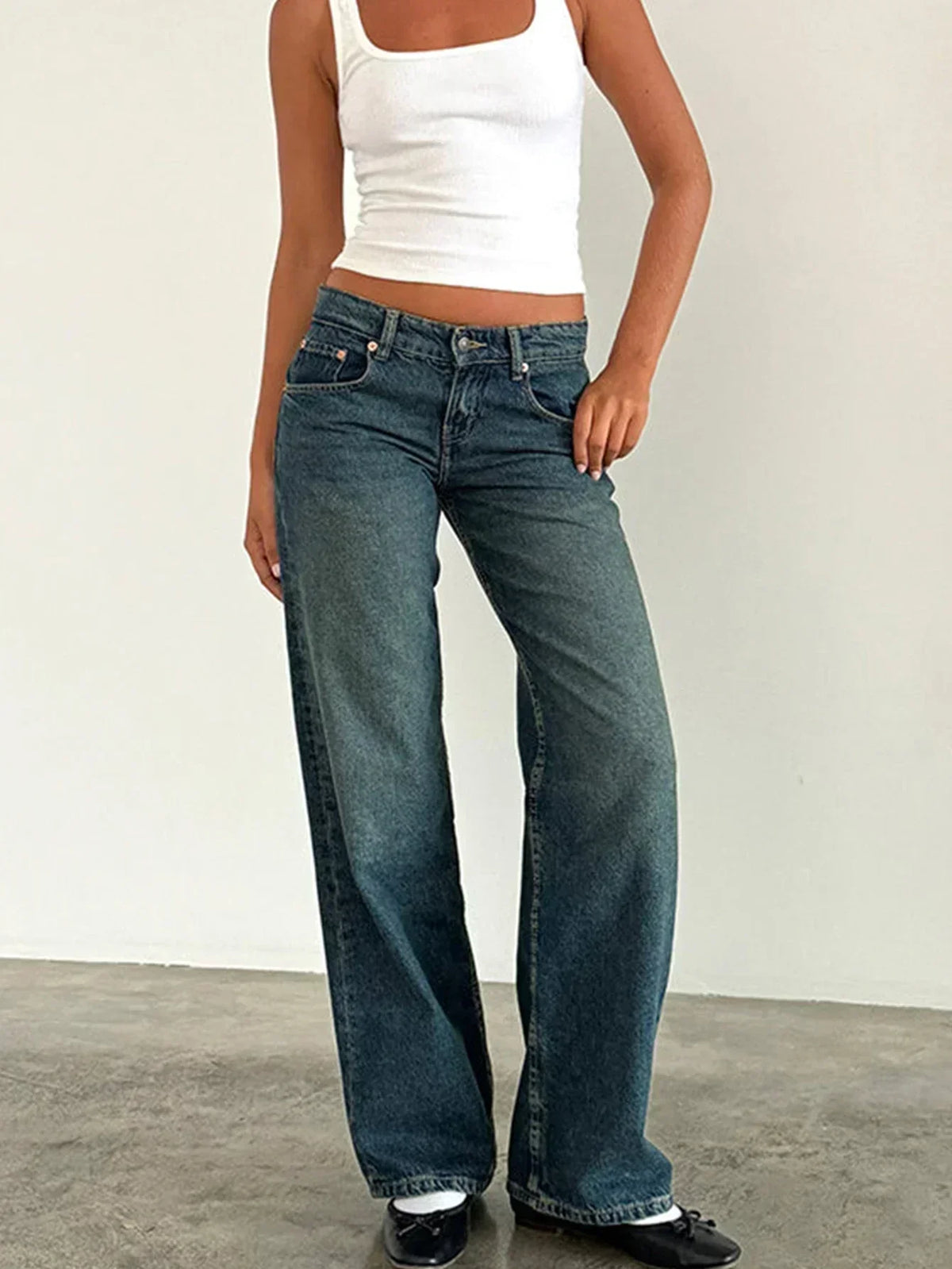 Low Rise Baggy Wide Leg Jeans