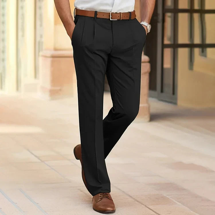 Pleated Straight Leg Dress Pants