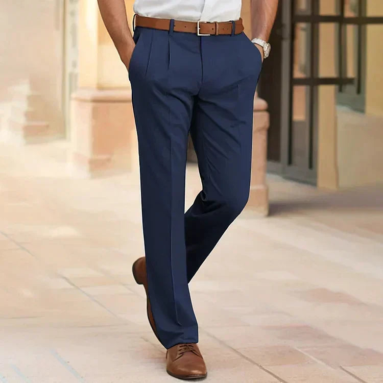 Pleated Straight Leg Dress Pants