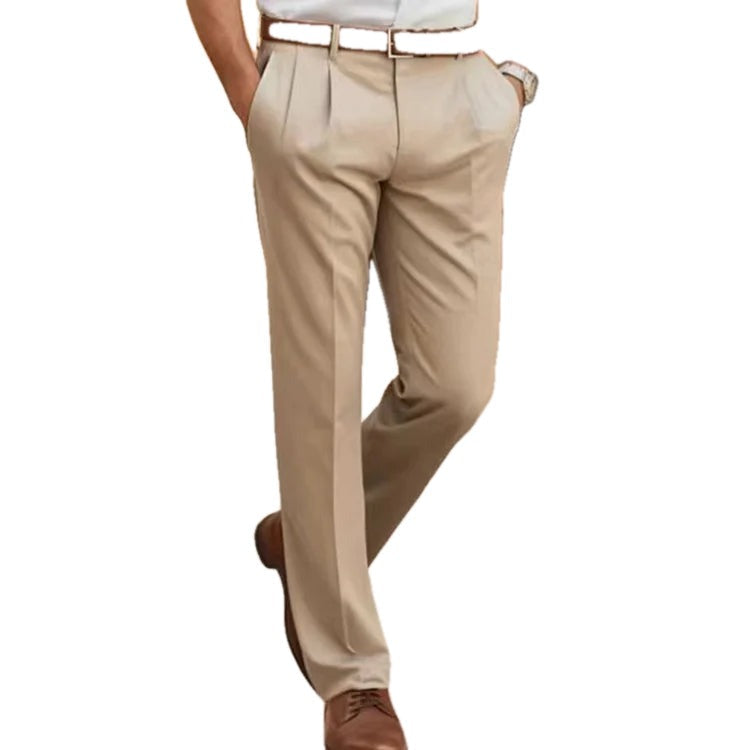 Pleated Straight Leg Dress Pants