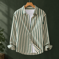 Relaxed Vertical Stripe Button Up Shirt
