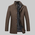 Structured Wool Blend Coat High Collar Inner Bib