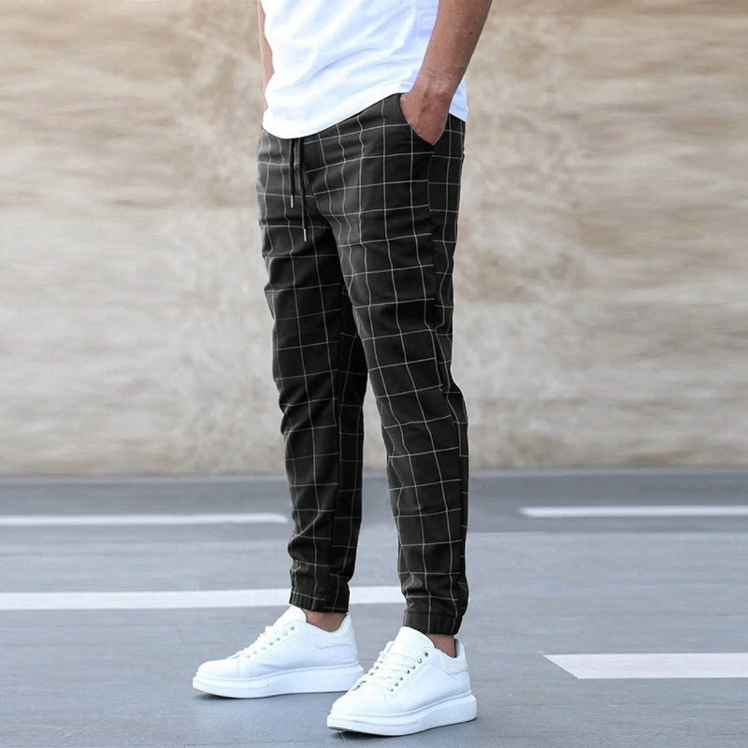 Tapered Check Smart Casual Joggers