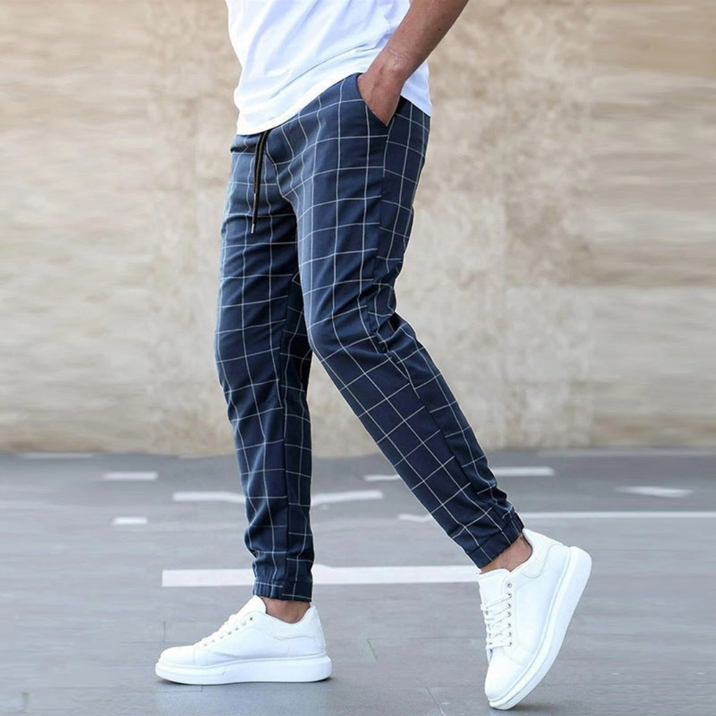 Tapered Check Smart Casual Joggers